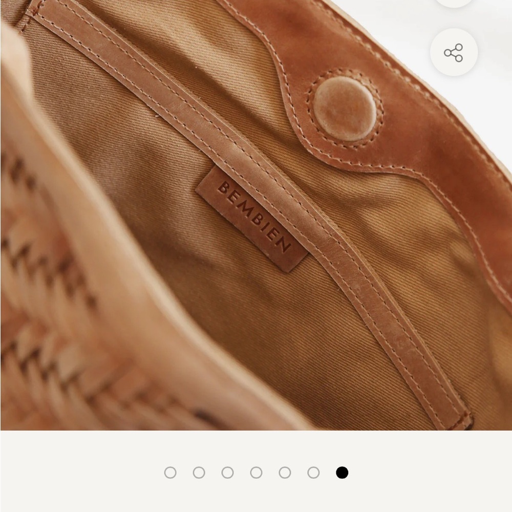 Woven Shoulder Tote in Natural Tan - Picture 2 of 6